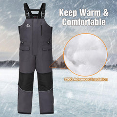 Piscifun ice fishing bibs windproof insulation keeps you warm on windy days.