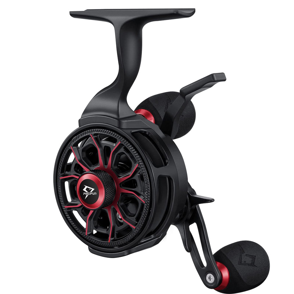 Piscifun ICX Carbon inline ice fishing reel – side view