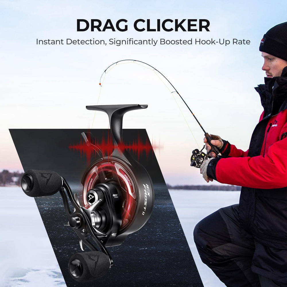 Piscifun ICX Frost II carbon fiber frame delivers durable, lightweight ice fishing performance.