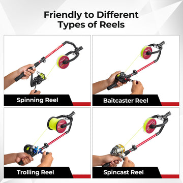 All-in-one spooling station compatible with multiple reel types