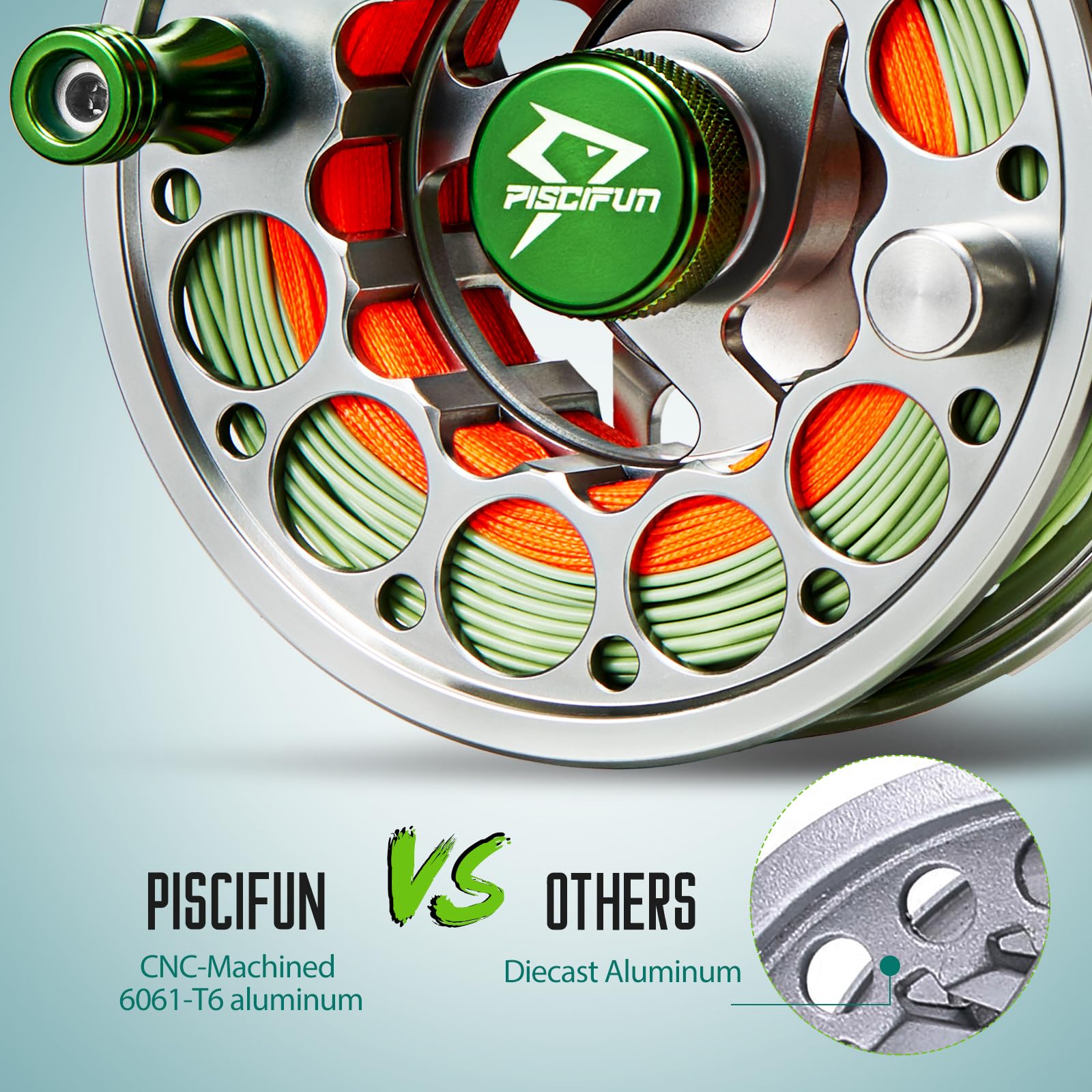 Piscifun Sword fly reel left-hand retrieve setup shows quick versatile conversion.
