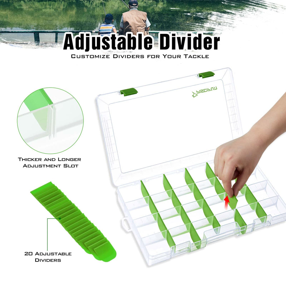Dimensions of Piscifun 3700 tackle trays 14.6 x 8.8 x 1.8 inches