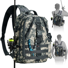 Piscifun Travel X fishing bag backpack with rod holder keeps your rod secure during transport.