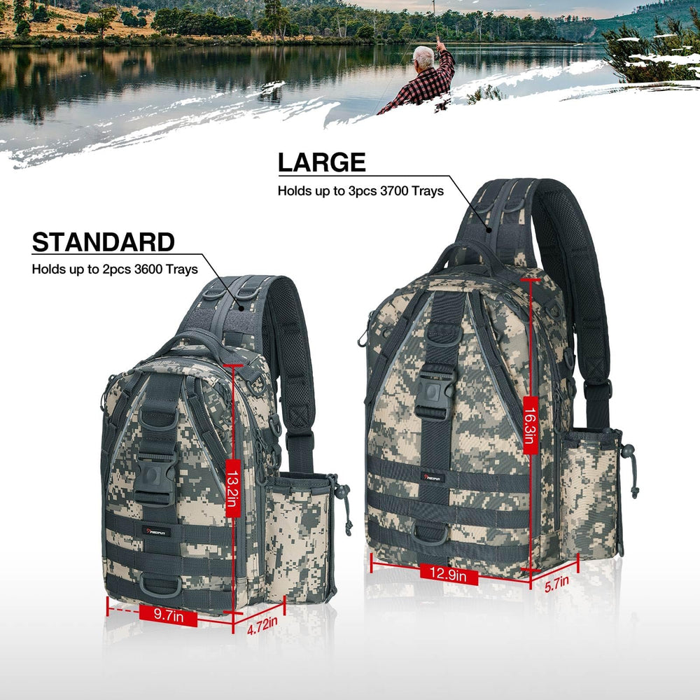 Piscifun Travel X front and back pockets organize lines and small tackle pieces.