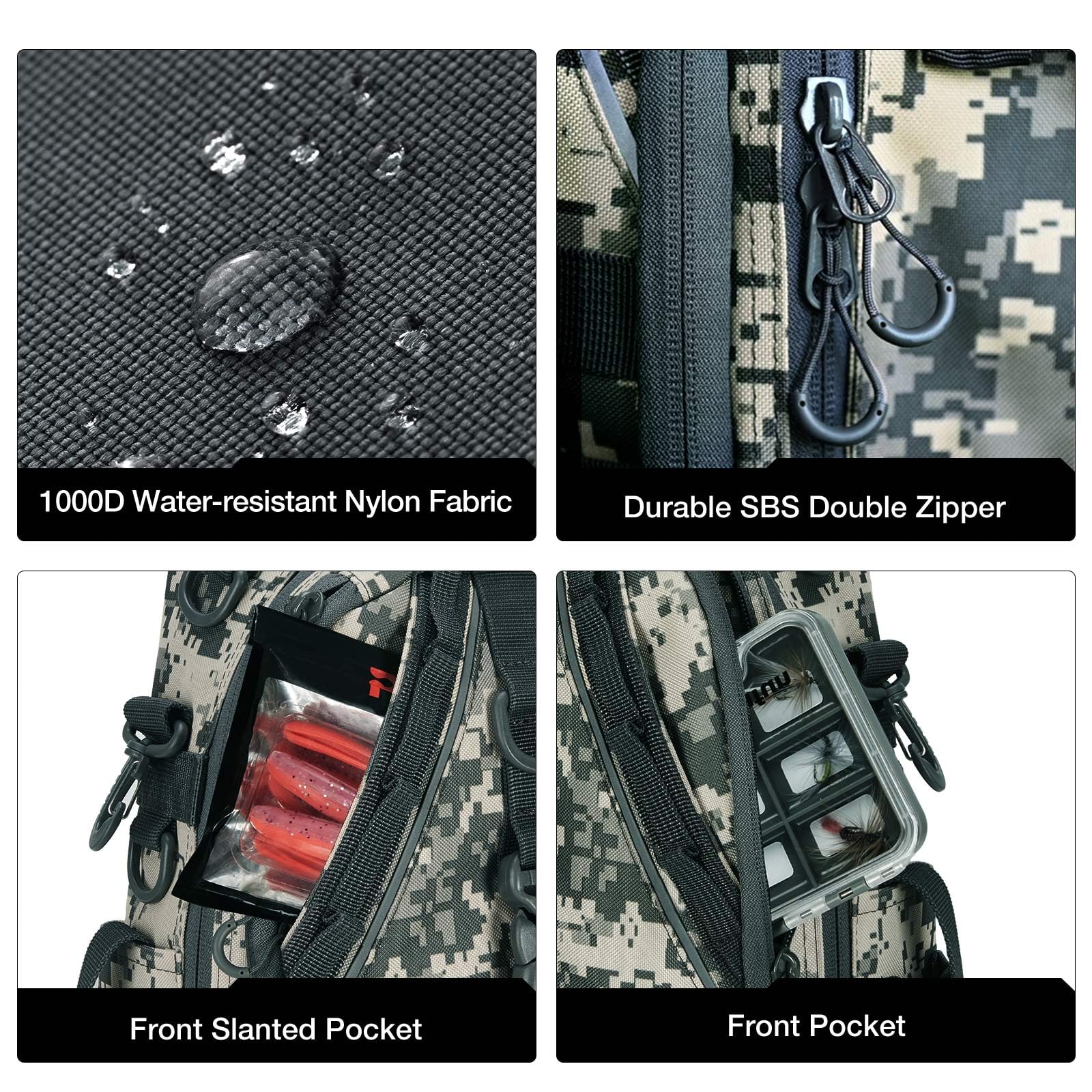 Piscifun Travel X main compartment fits up to three 3700 boxes for tackle organization.