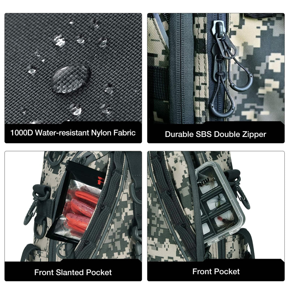 Piscifun Travel X main compartment fits up to three 3700 boxes for tackle organization.