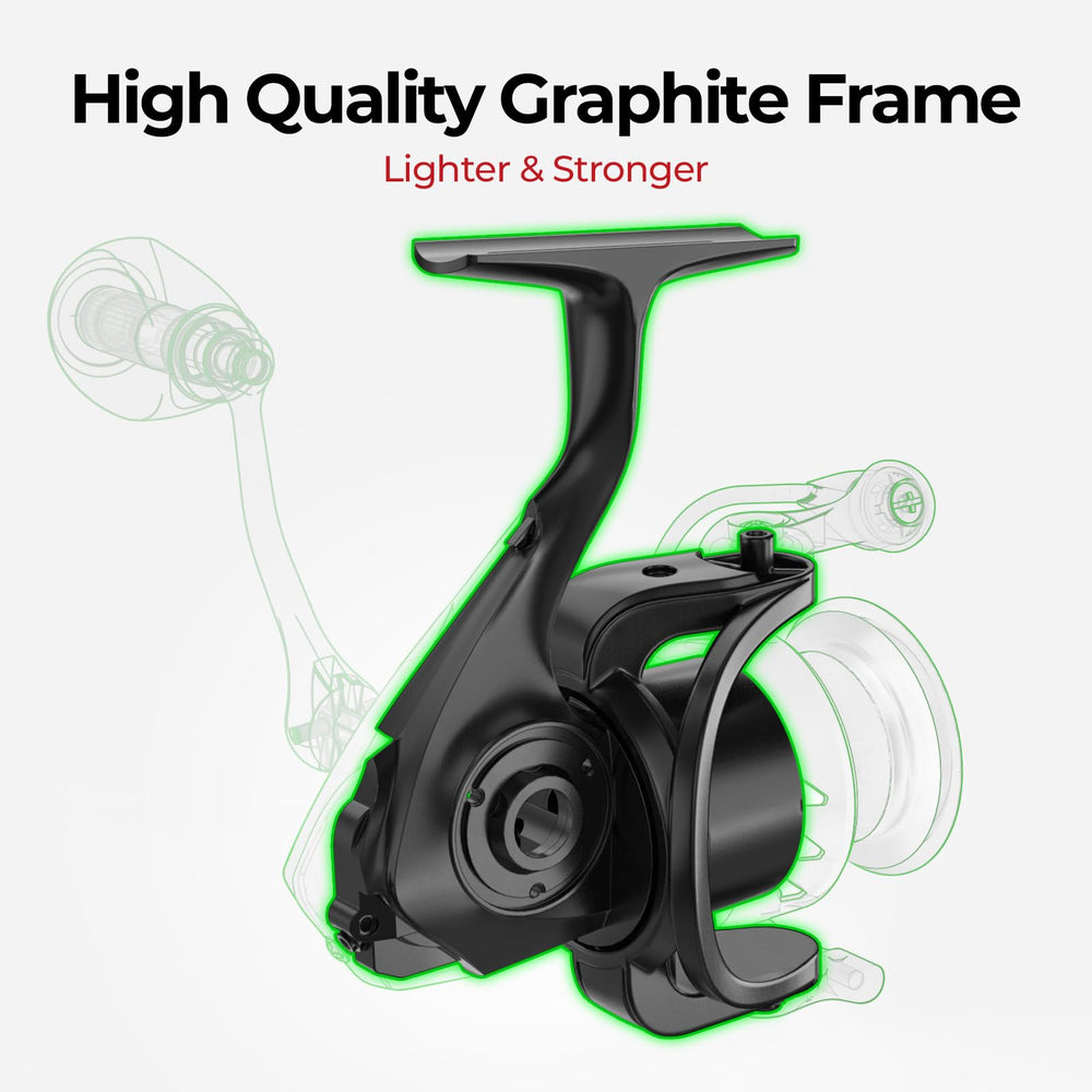Piscifun Viper X side profile emphasizes lightweight graphite construction for easier long casts