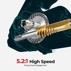 Piscifun Viper X bearing close-up highlighting 10+1 stainless bearings for smooth retrieves.