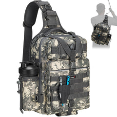 Piscifun tackle bag with water-resistant fabric protecting gear in rain