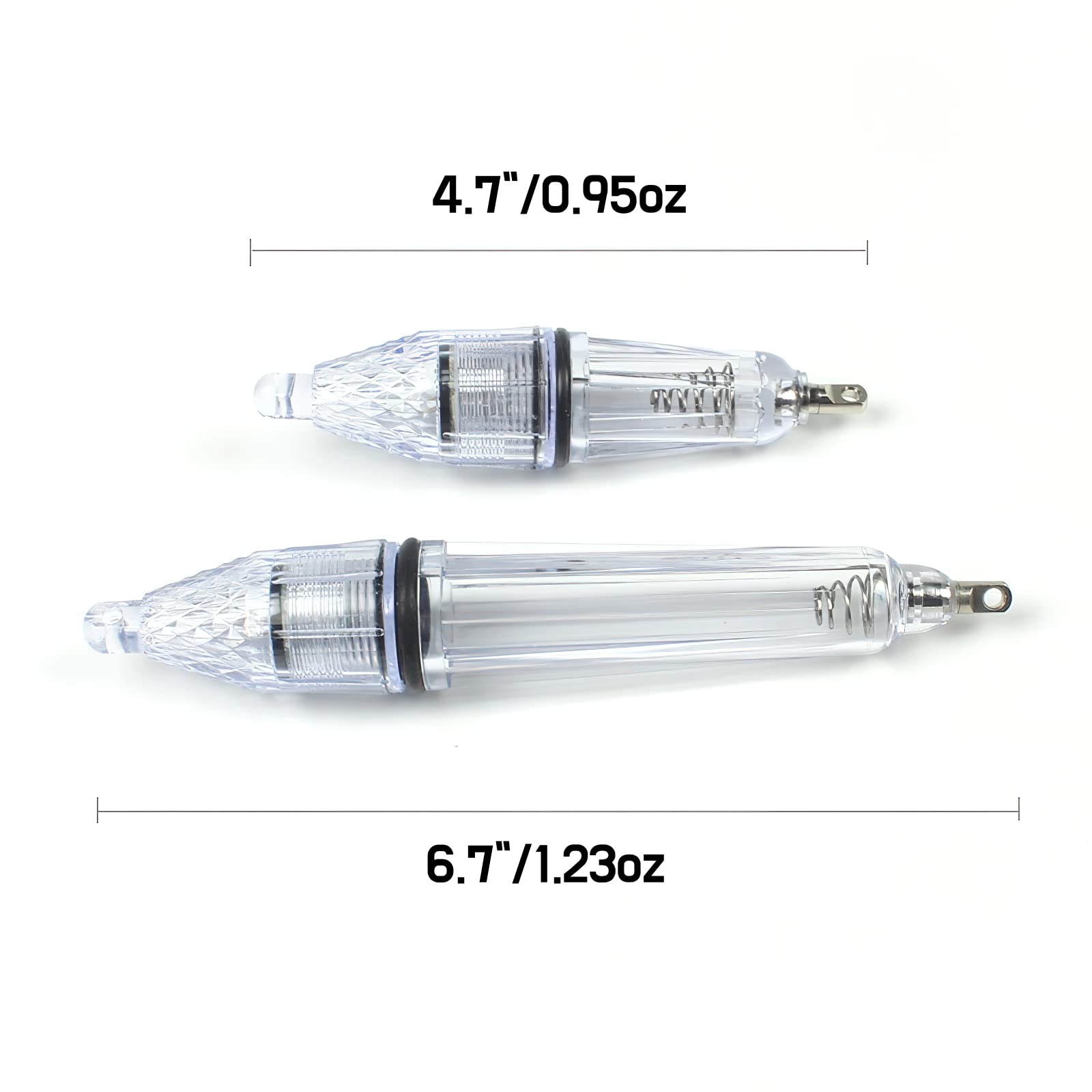 Piscorush 4.7 inch White Flash LED Underwater Fishing Light - side angle