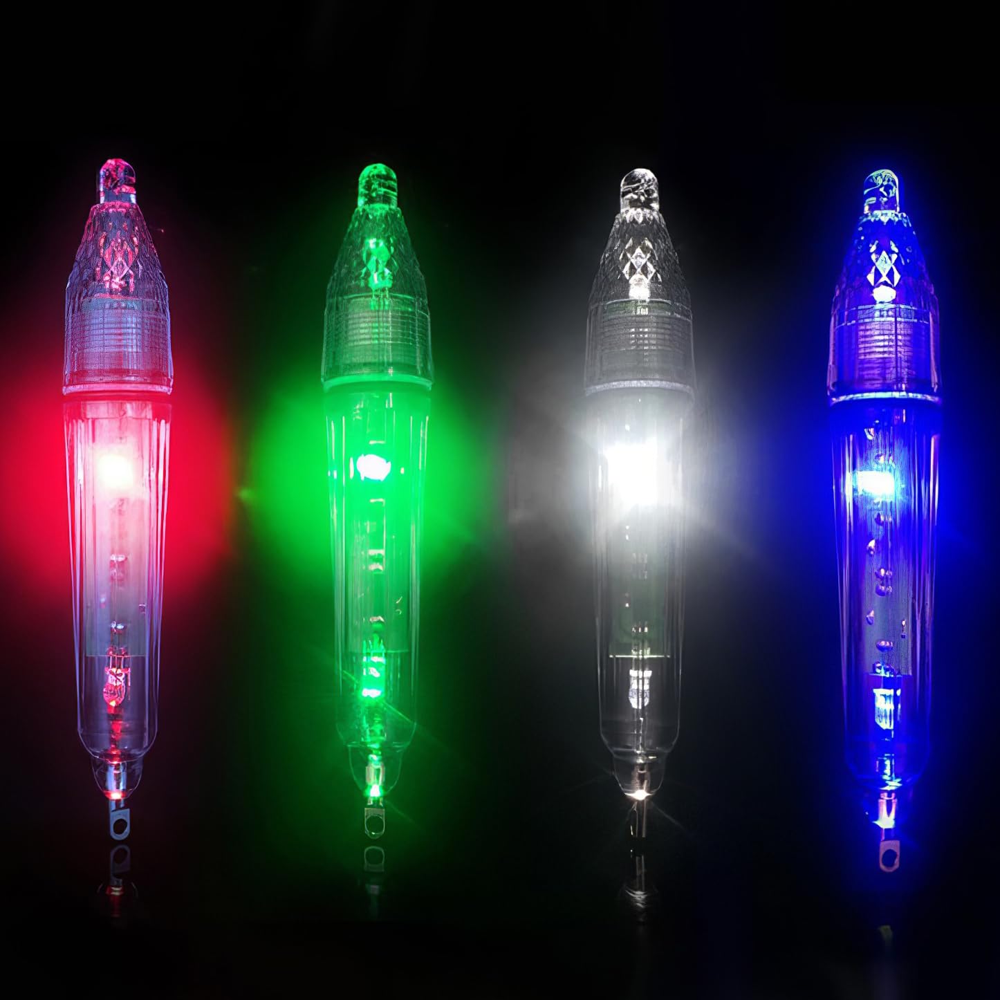 In-use view of Piscorush LED underwater light attracting fish