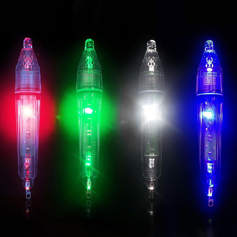 In-use view of Piscorush LED underwater light attracting fish