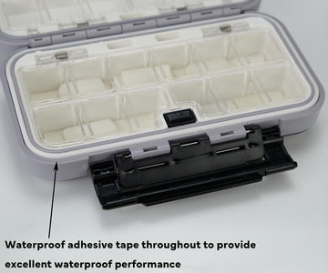 Transparent inner lid view of Piscorush tackle box