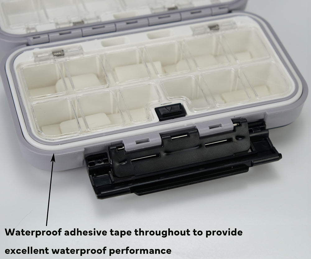 Transparent inner lid view of Piscorush tackle box