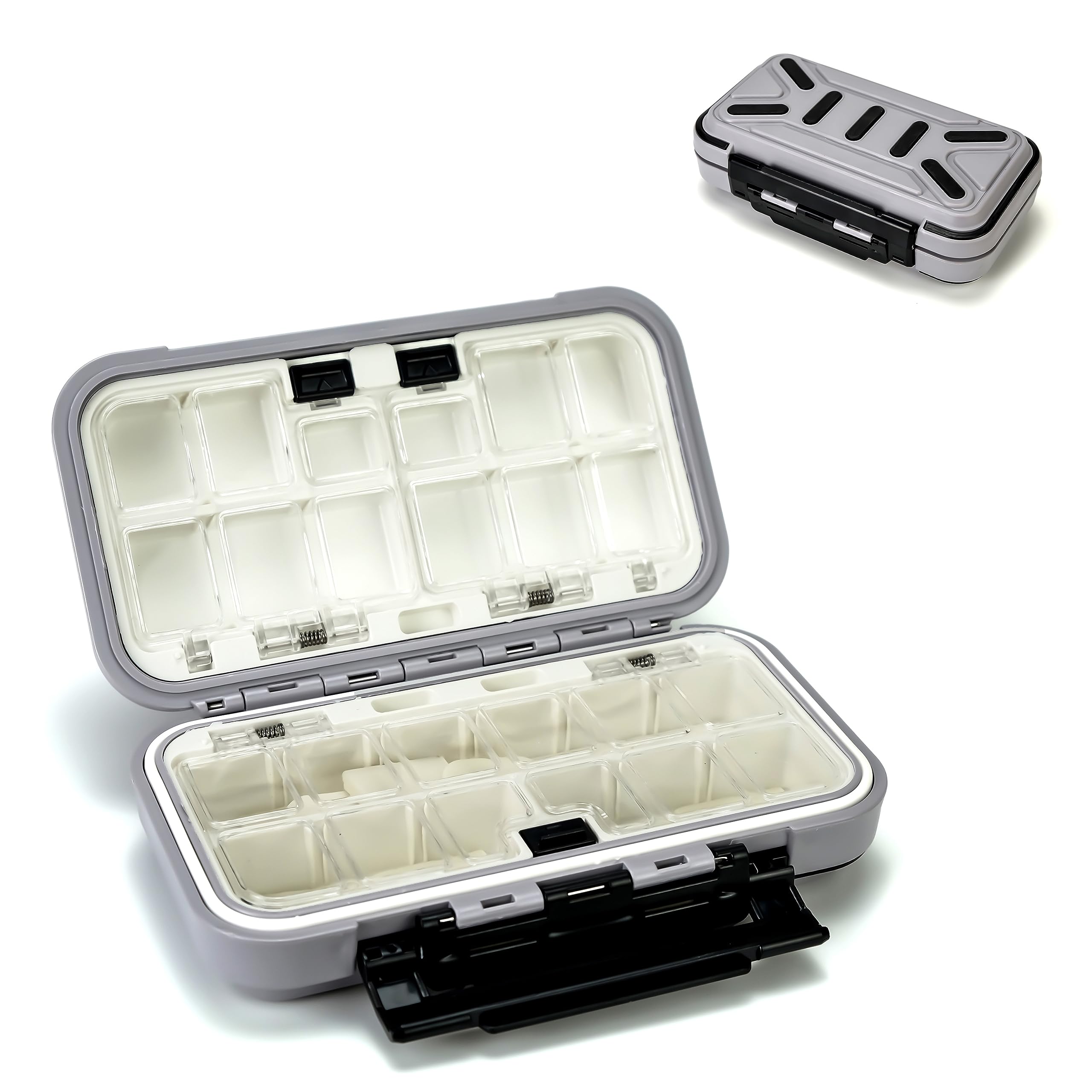 Piscorush Waterproof Tackle Box Grey – front view