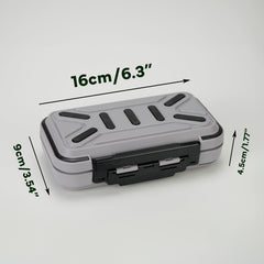 Piscorush Waterproof Tackle Box Grey – open with compartments visible
