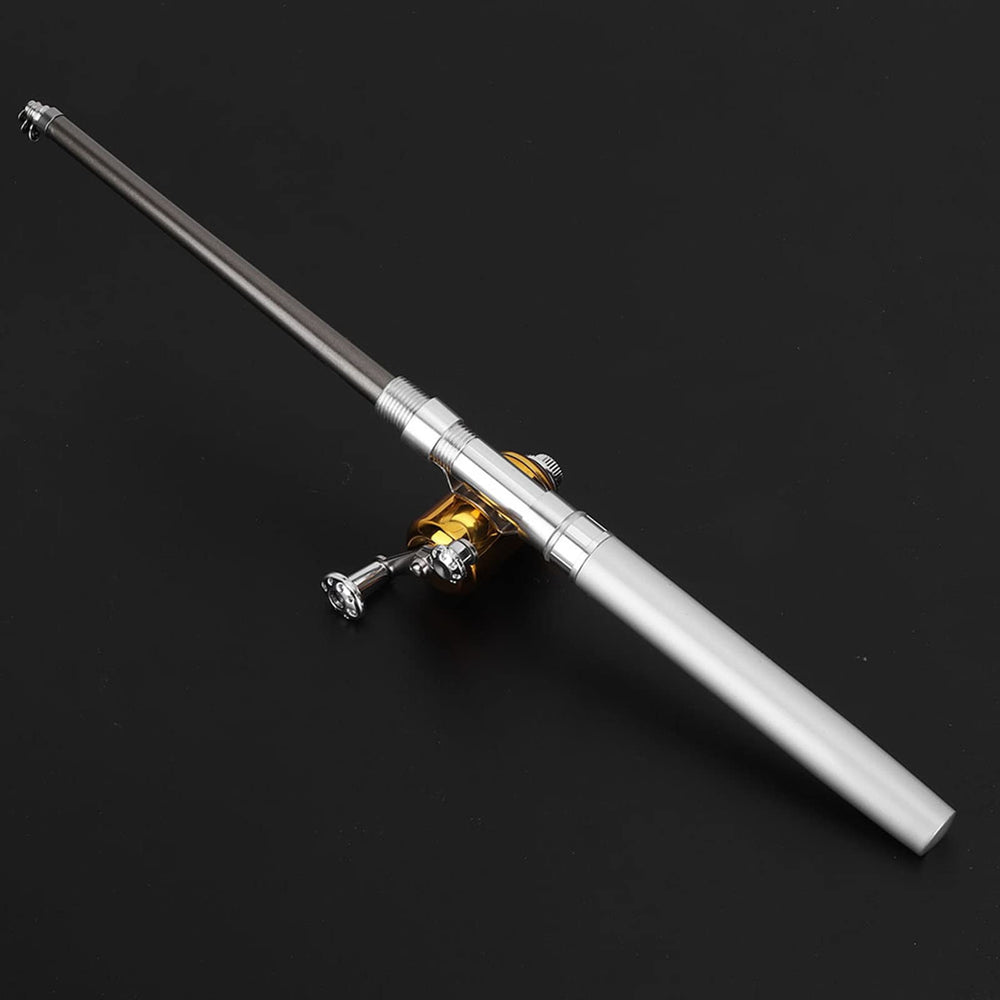 Pissente ice fishing compatibility shown with compact design.