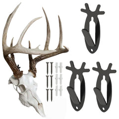 PIT66 European mount skull hanger front view with sleek antler-inspired design for display