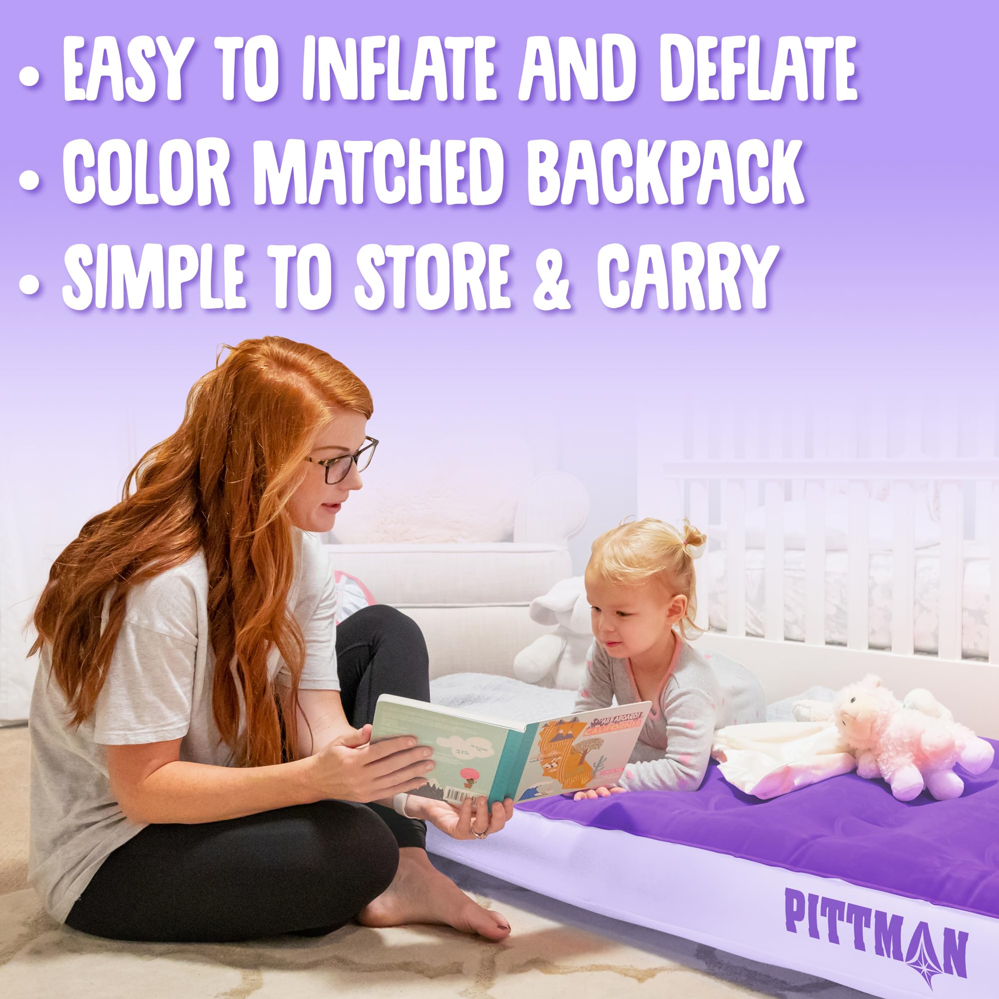 Colorful travel backpack simplifies packing and transport for families.