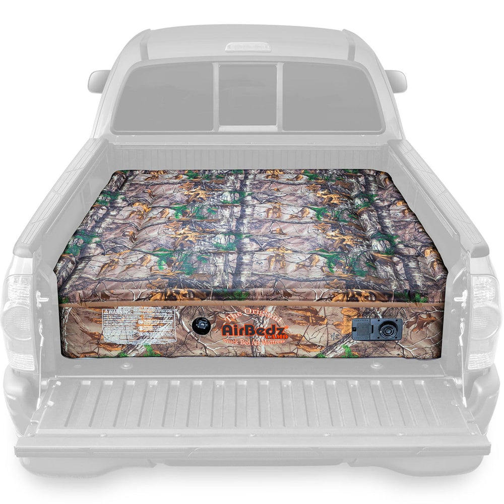 Pittman Outdoors AirBedz camouflage truck bed setup around wheel wells for full-bed comfort