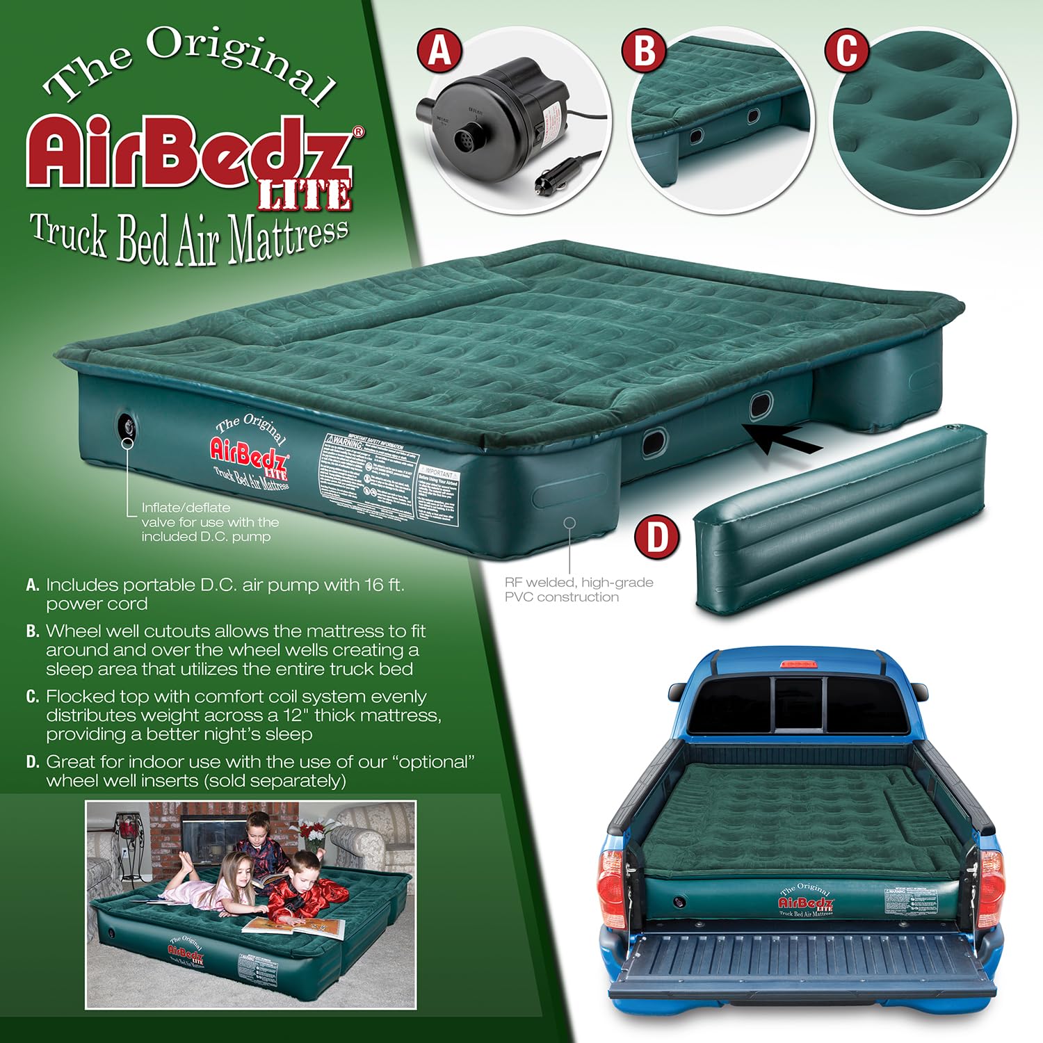 AirBedz Lite fits long and short truck beds for versatile use