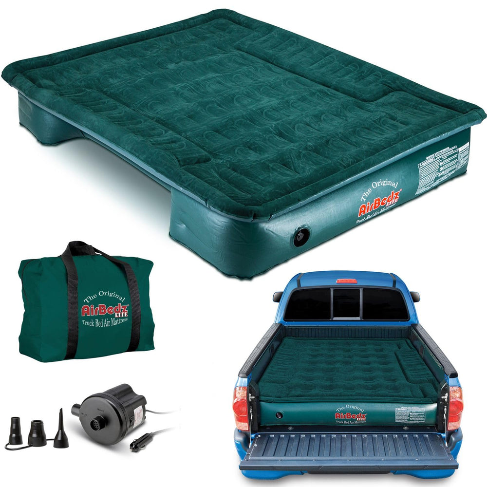 Pittman Outdoors AirBedz Lite inflated full-size bed across a truck bed for comfort