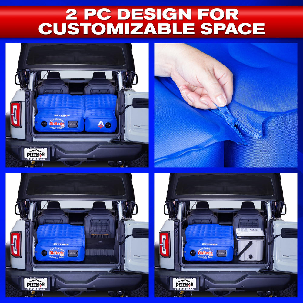 Pittman Outdoors Bronco mattress built-in pump enables quick, easy setup.