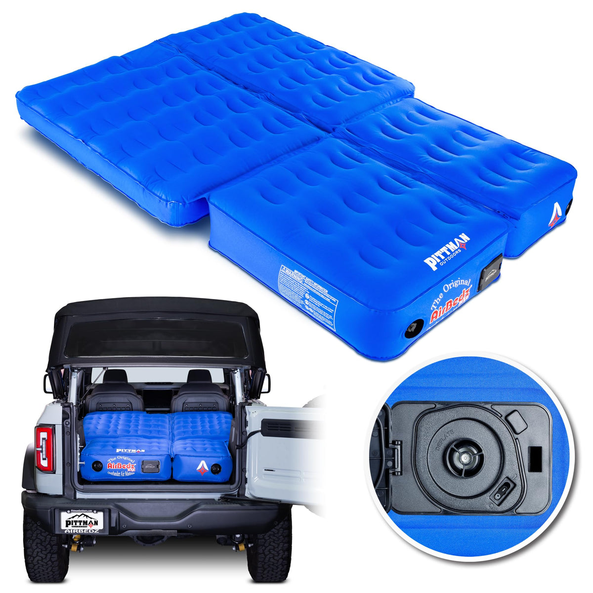 Pittman Outdoors Ford Bronco inflatable mattress main section for plush comfort.