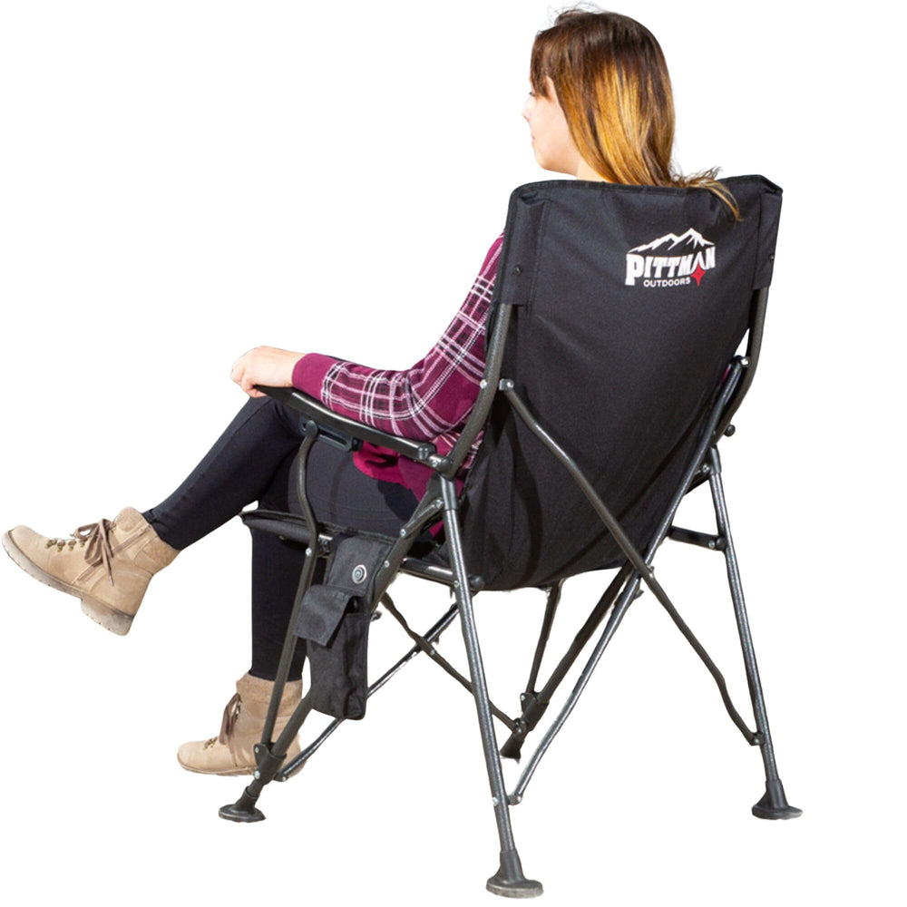 Pittman Outdoors heated chair batteries are not included; power with a 5V/3A bank.