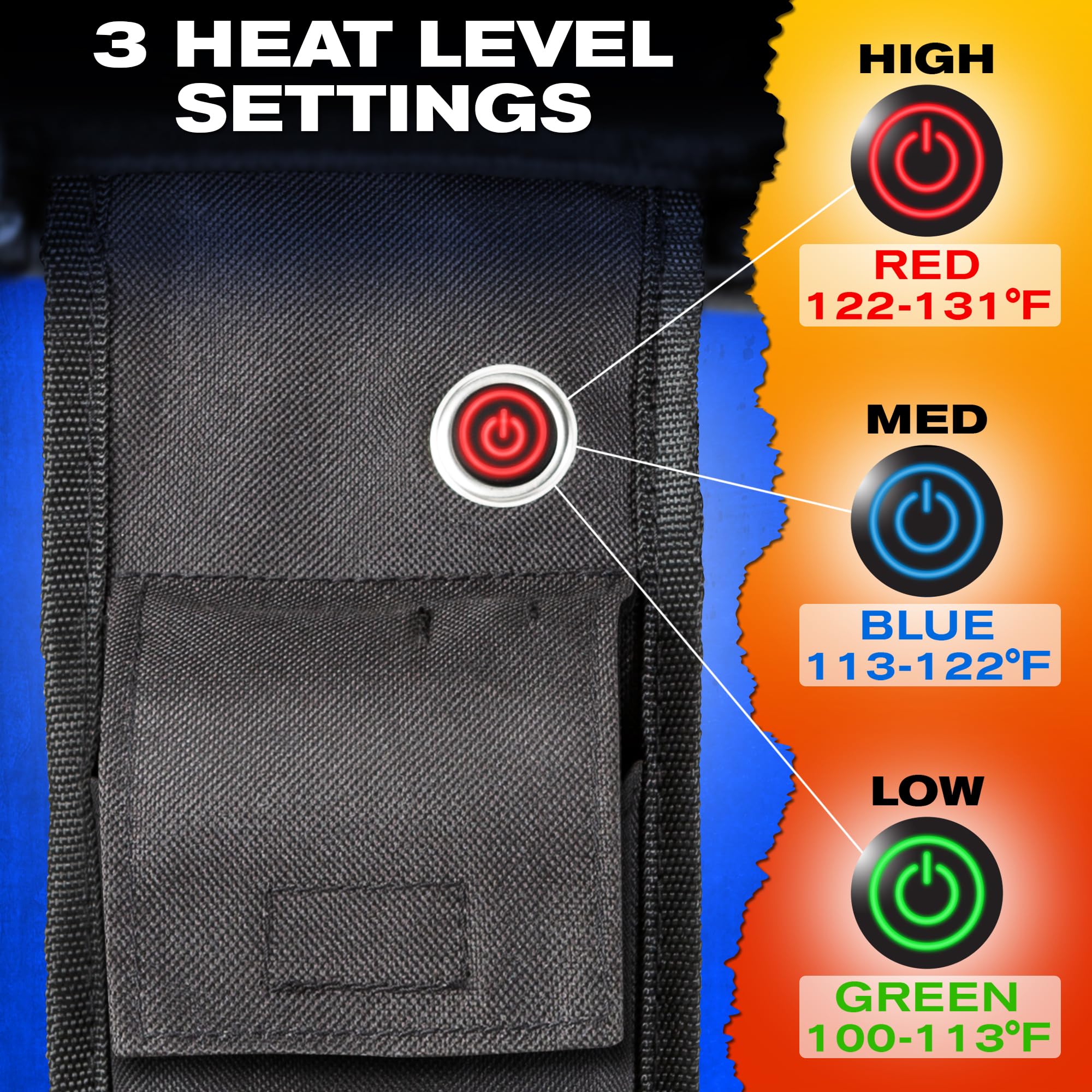 Pittman Outdoors heated chair includes carry bag and shoulder strap for easy transport.
