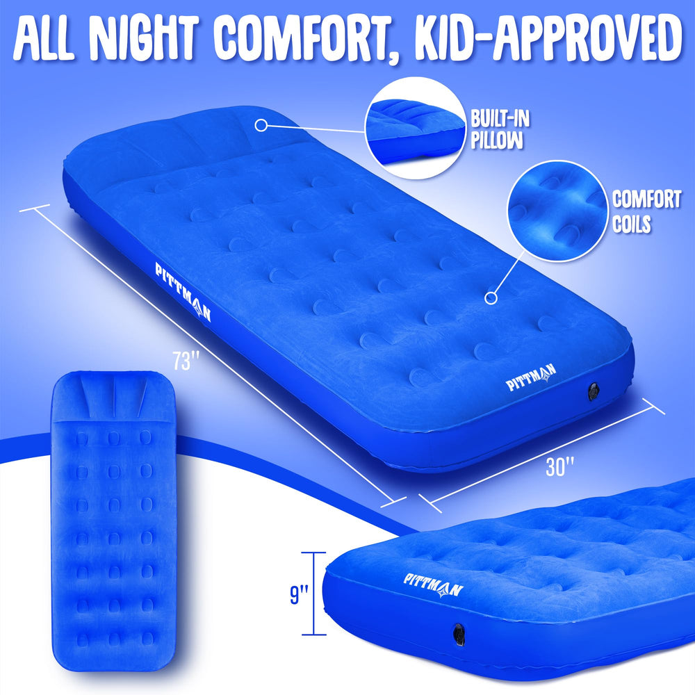 Pittman Outdoors comfort coil nine-inch design supports kids securely.