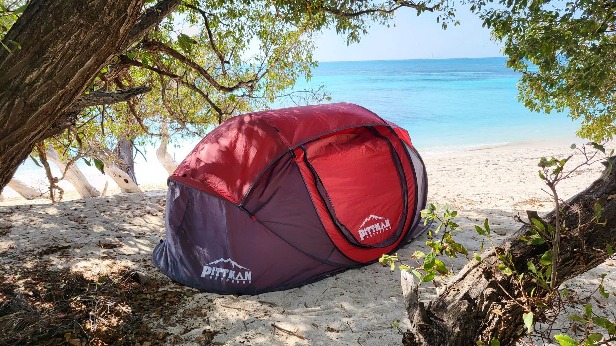 Pittman Outdoors PPI-POPUP2X large mesh windows for excellent airflow.