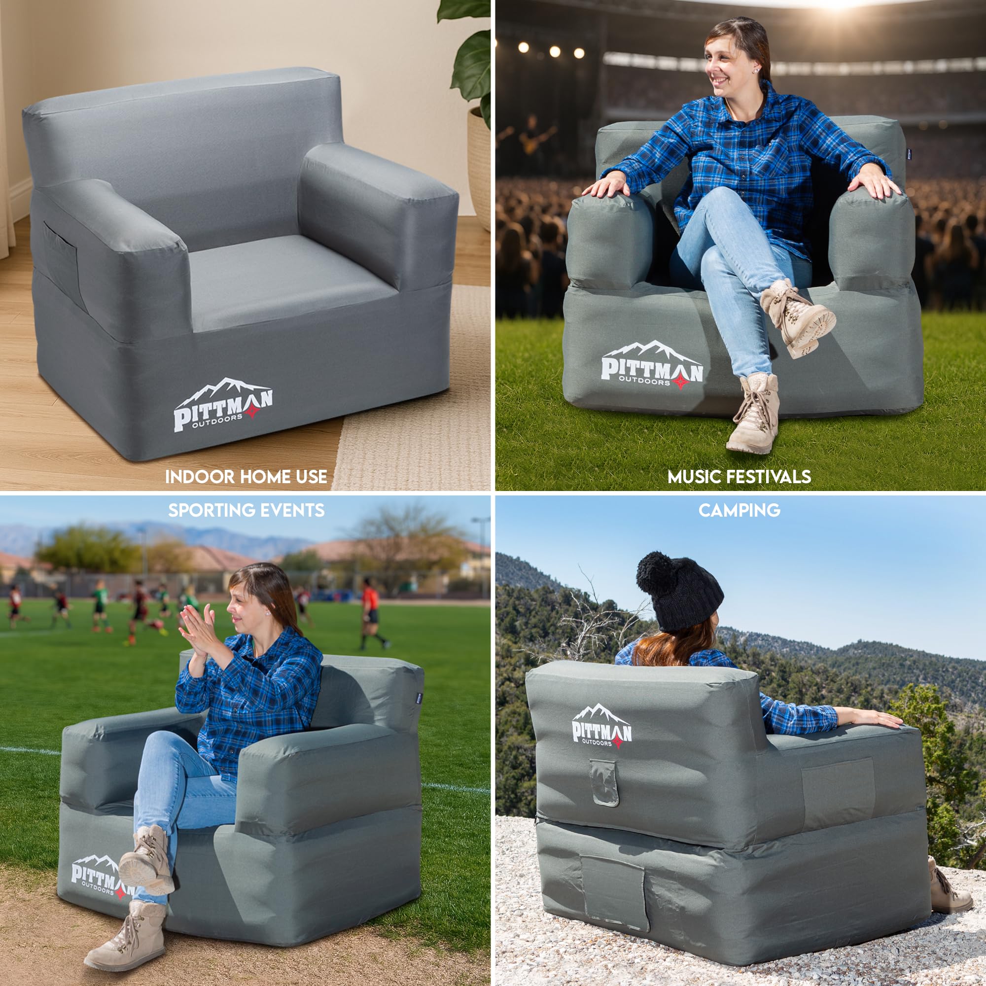 Pittman Outdoors rechargeable integrated pump powers fast inflating sessions.