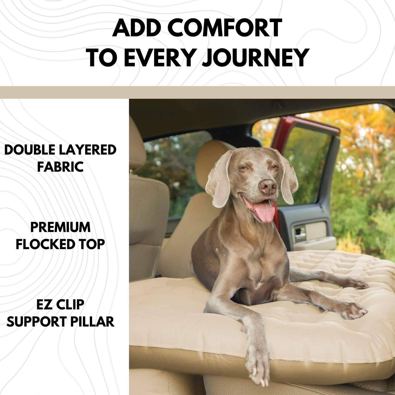 Pittman Outdoors backseat mattress connects securely with simple attachment buttons