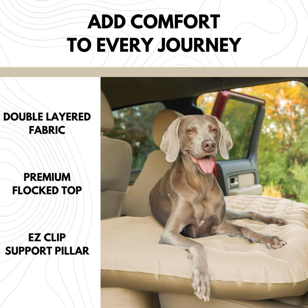 Pittman Outdoors backseat mattress connects securely with simple attachment buttons