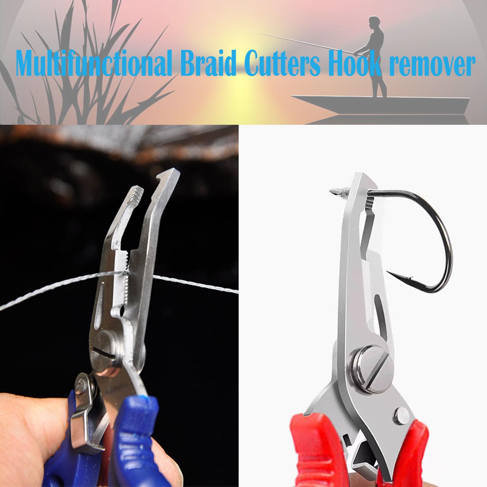 Braided line cutters cutting braid and mono line