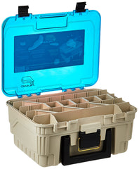 Plano 1349-00 tackle box with lid open showing two-level storage