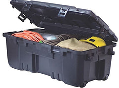 Plano 1819 XXL hinged storage box in black offers easy access to bulky items.