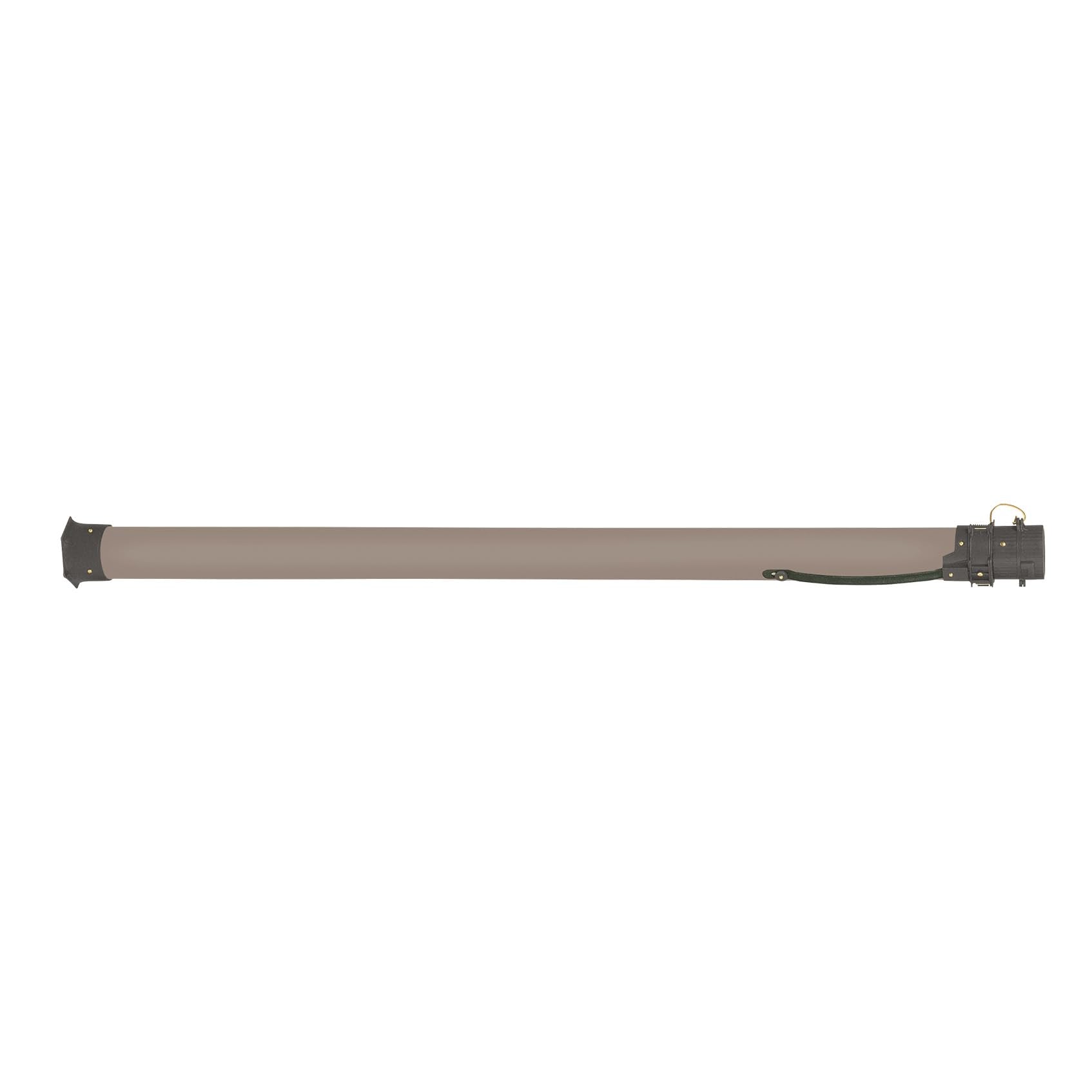 Plano 3-inch adjustable rod case open demonstrates secure, organized transport for long fishing rods.