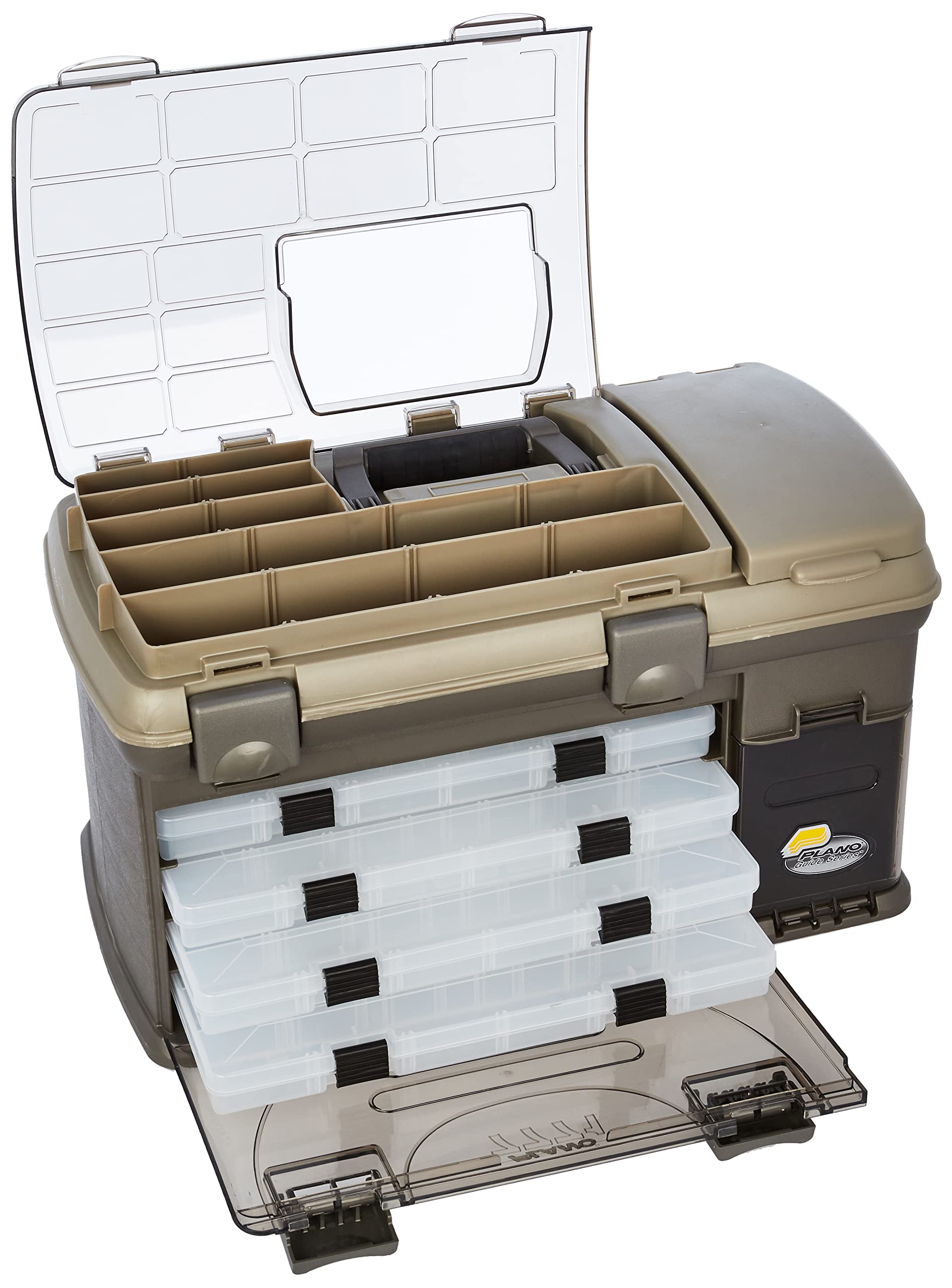 Side view showing bulk storage compartments