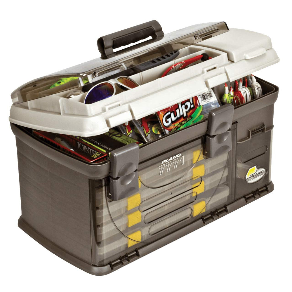 Plano 7771 Guide Series top view shows organized compartments for quick access.