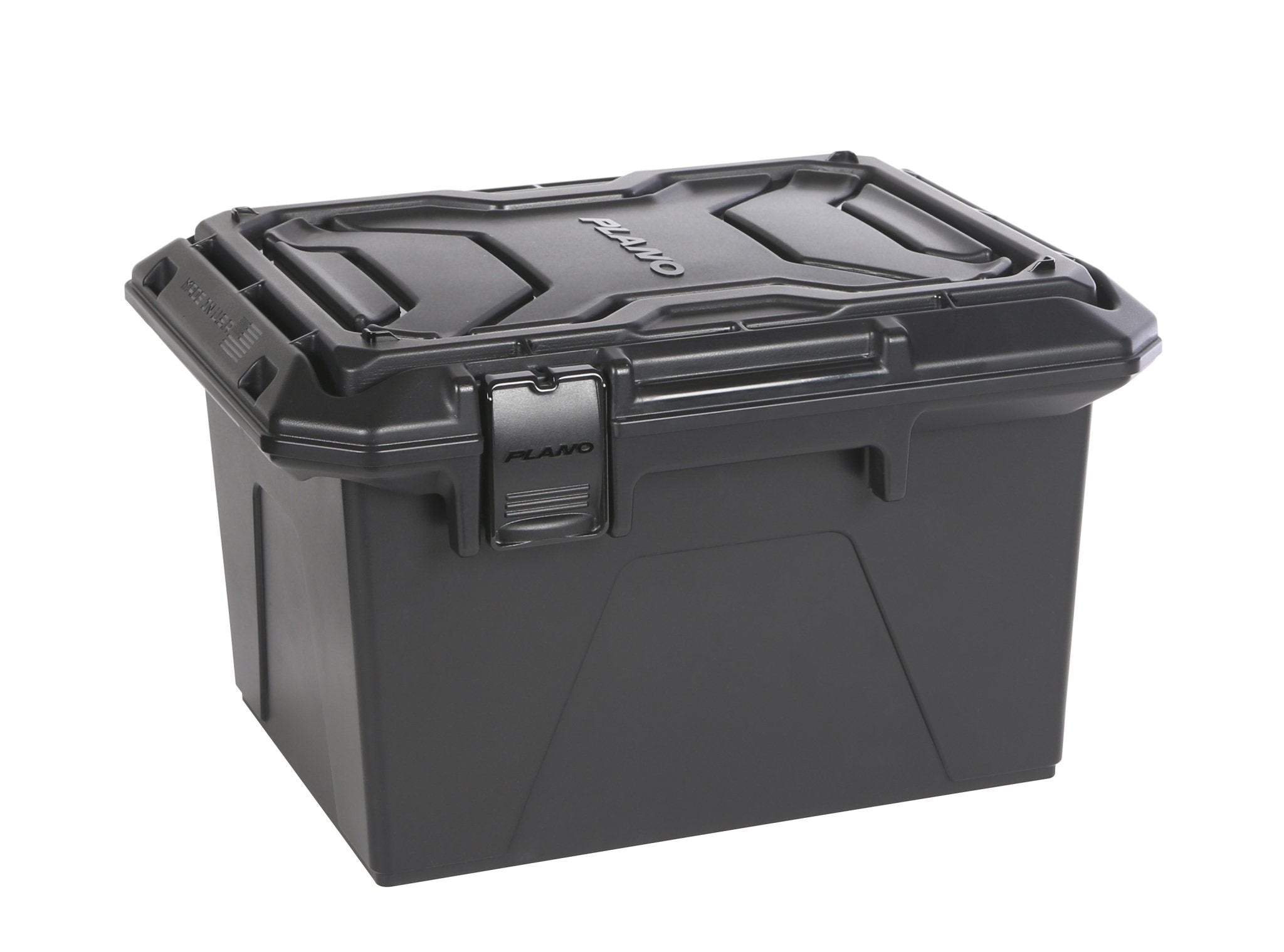 Plano Ammo Crate with black lid locked for secure transport.