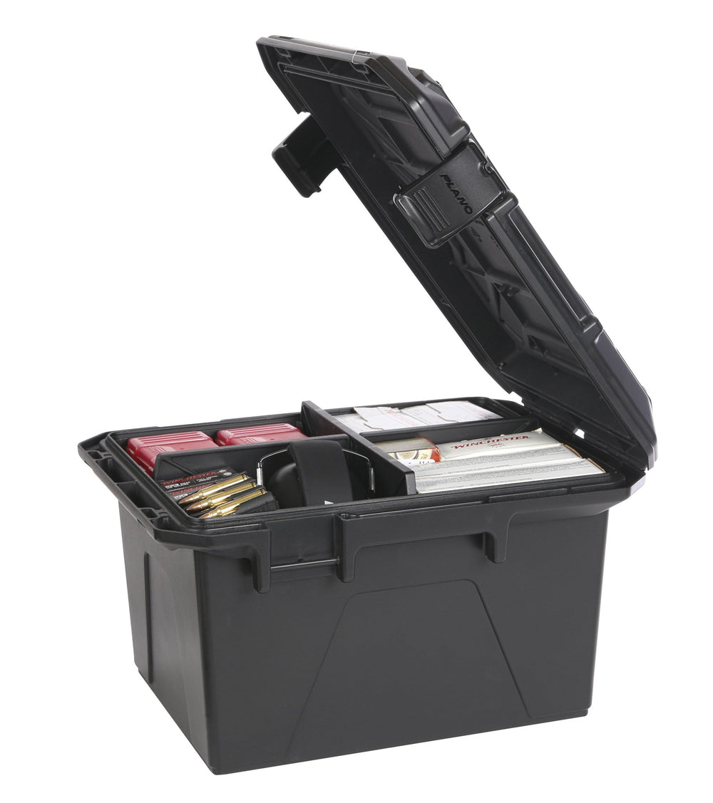 Plano Ammo Crate interior with interlocking foam dividers for organized storage.