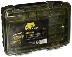 Plano Archery Accessory Box (Camo) front view shows organized storage.