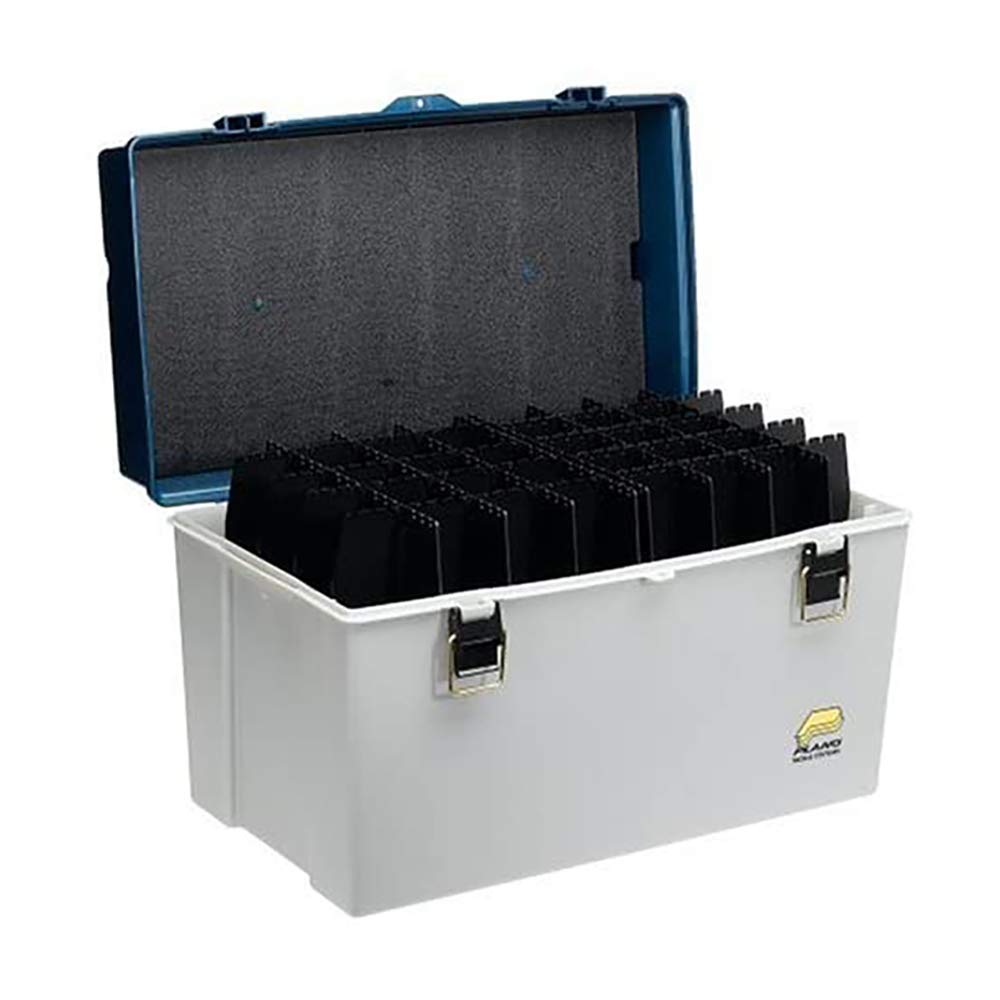 Plano Big Game System Tackle Box interior dividers enable customizable lure compartments keeping baits organized.