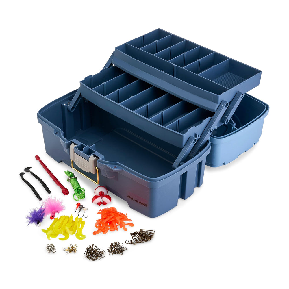Plano Catch All Tray Tackle Box Kit front view showing dual storage for organized gear.