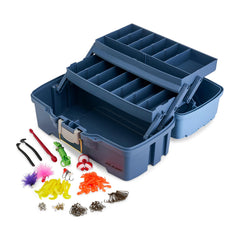 Plano Catch All Tray Tackle Box Kit front view showing dual storage for organized gear.