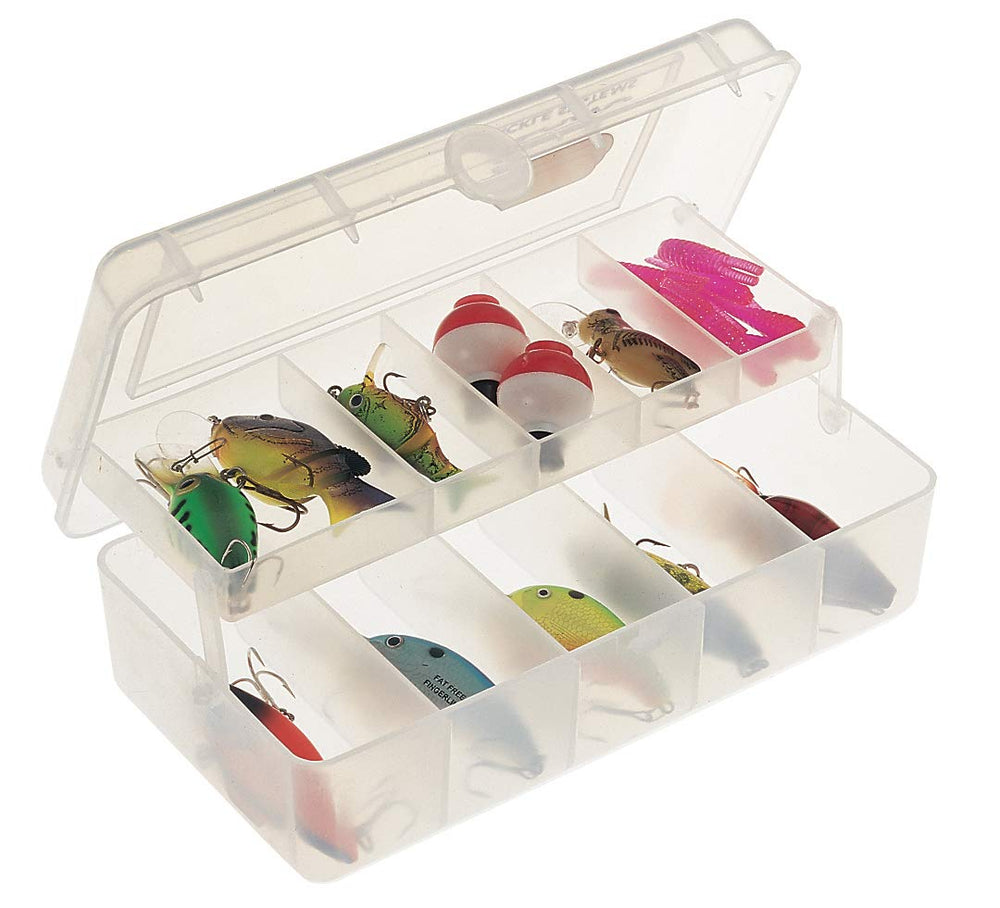 Plano Compact 1 Tray Tackle Box with clear top for fast gear identification.