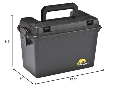 Plano Deep Field Box 1612 brass-bailed latch secures contents and resists dust during transport.