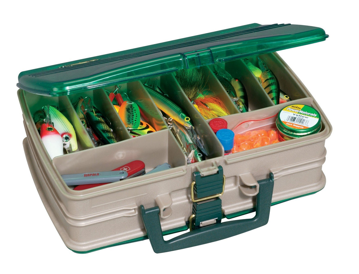 Plano double sided satchel front view with 20 compartments for quick gear access